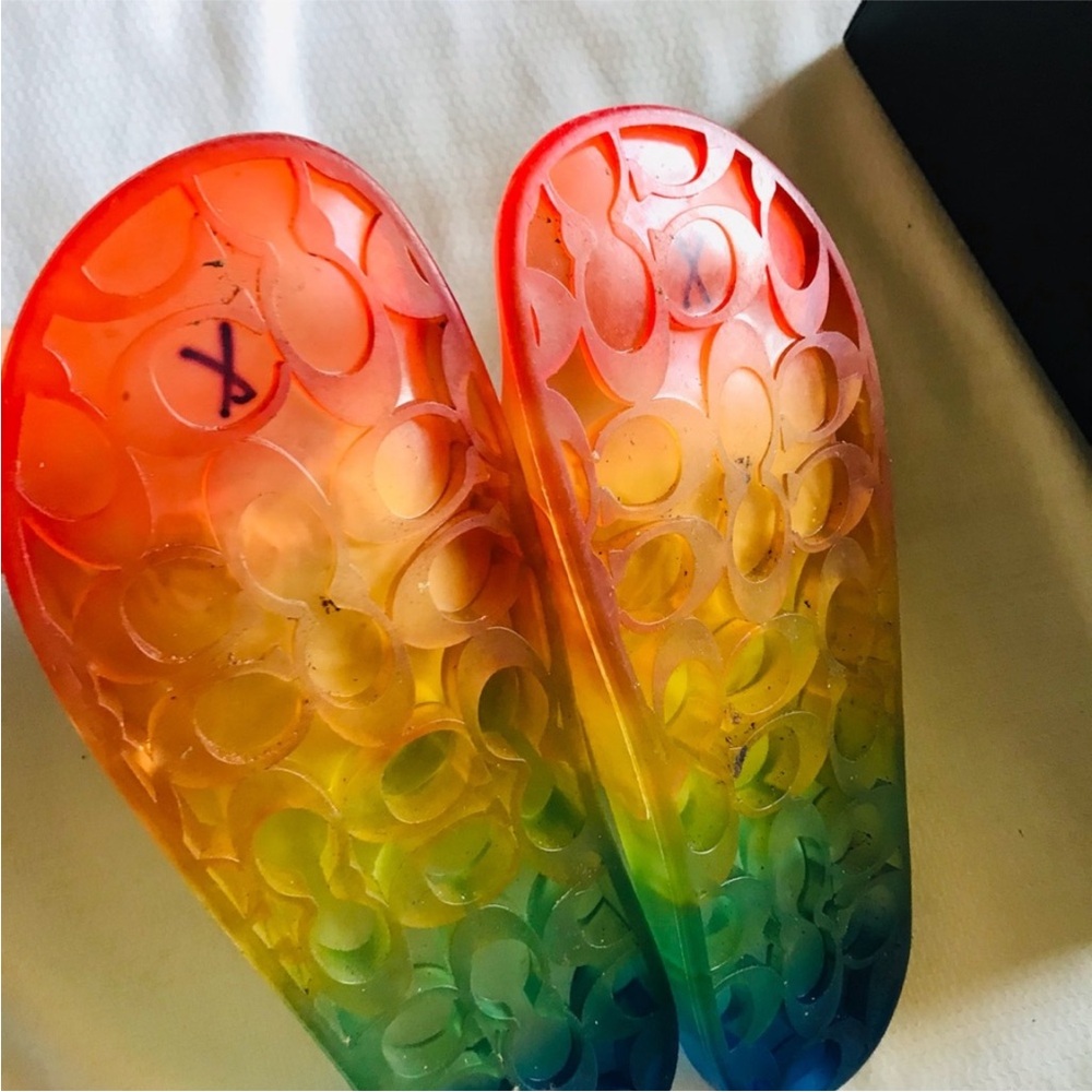 🆕Super Vibrant COACH RAINBOW Ulyssa Rubber Slide in 🌈Clear w COACH BOX - Picture 13 of 15